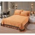 Cuvertura pat dublu, 3 piese, Catifea Matlasata cu volan CVU37