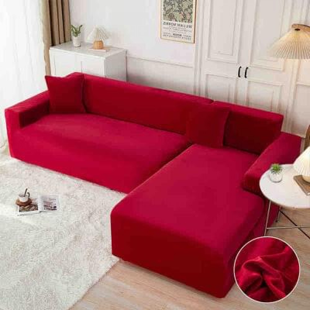 Husa de Canapea din Catifea 2 Locu , ROSU HUSE ELASTICE CATIFEA FOTOLII,CANAPELE SI COLTARE