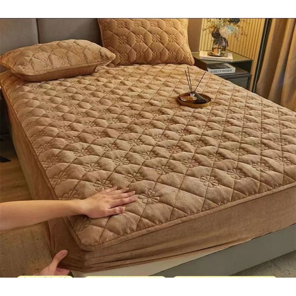 Huse/Topper pentru saltea cu elastic 180x200,maro inchis Huse catifea TOPPER pt saltea cu elastic 180x200