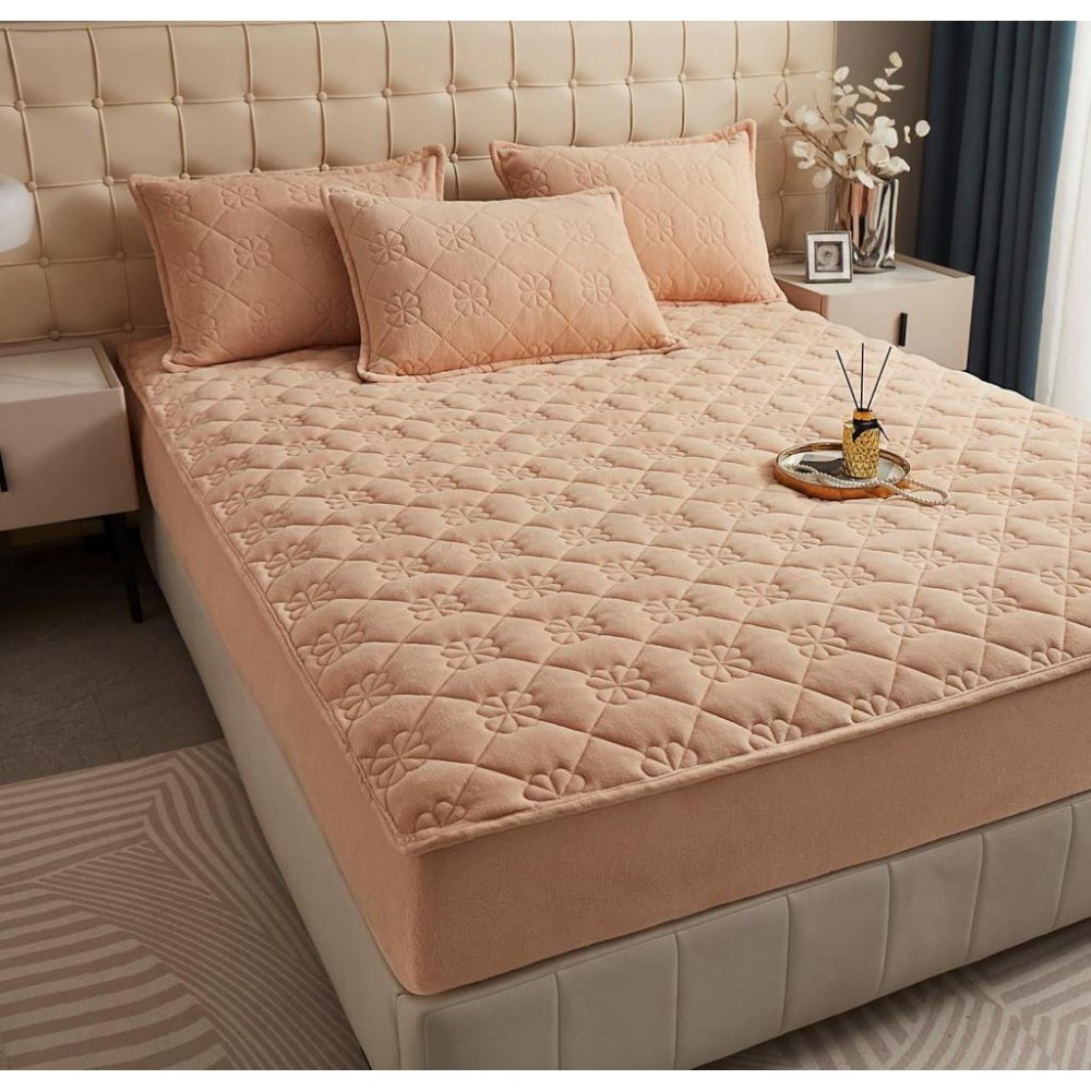 Huse/Topper pentru saltea cu elastic 180x200,crem deschis Huse/topper pt saltea cu elastic