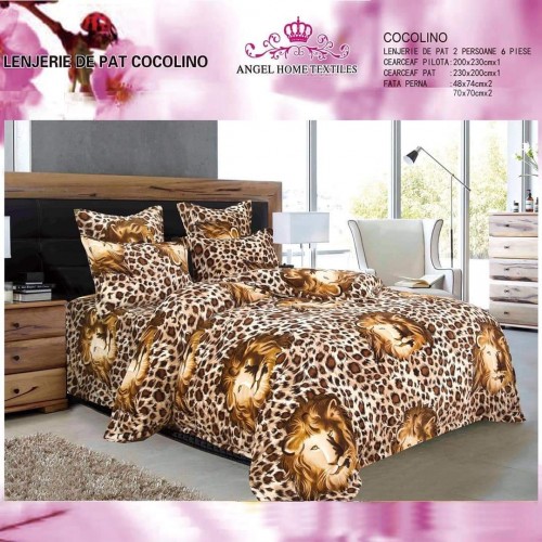  LENJERIE PUFOASA COCOLINO CU 6 PIESE PENTRU PAT DUBLU LC-79