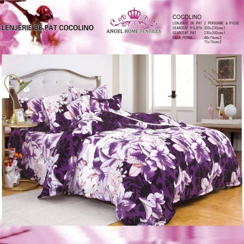  LENJERIE PUFOASA COCOLINO CU 6 PIESE PENTRU PAT DUBLU LC-80