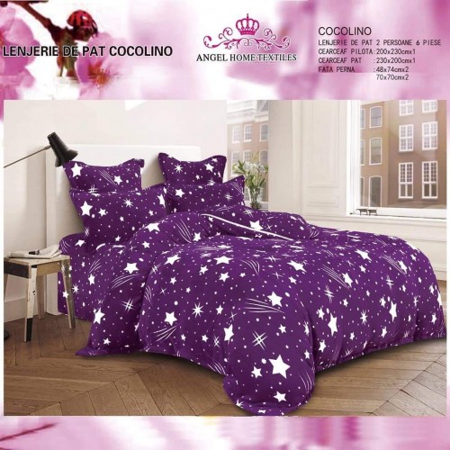  LENJERIE PUFOASA COCOLINO CU 6 PIESE PENTRU PAT DUBLU LC-81