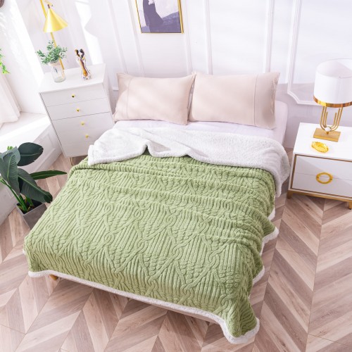 Patura CoCoLiNo Serpuit cu blanita, tip Tricotaj impletit, 200x230cm,verde