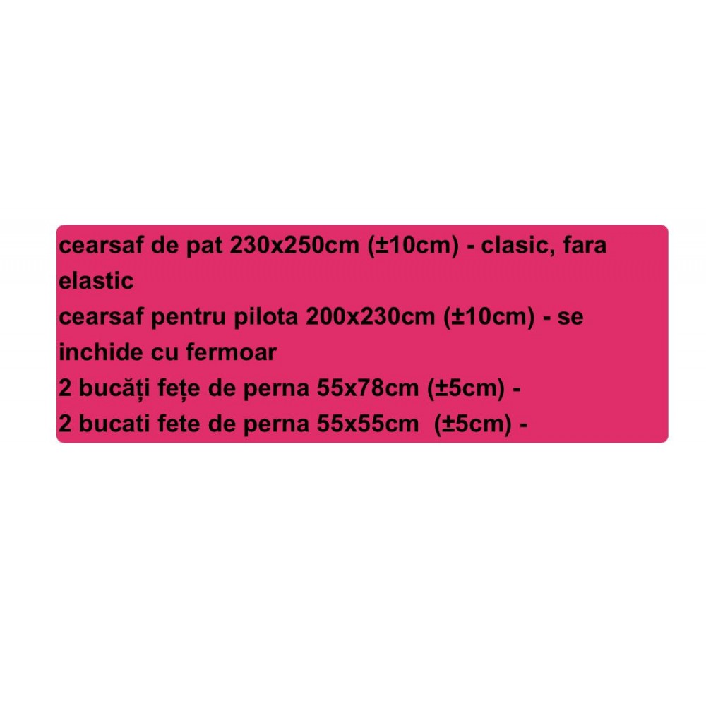 Set Lenjerie de Pat din Finet, 6 Piese, Pat 2 Persoane, YO-41 Lenjerii din finet 6 piese