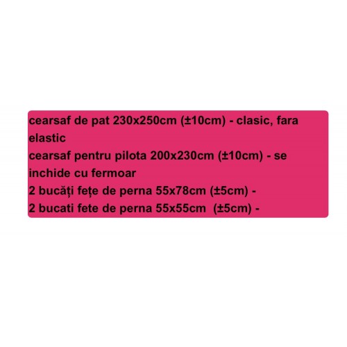 Set Lenjerie de Pat din Finet, 6 Piese, Pat 2 Persoane, YO-1