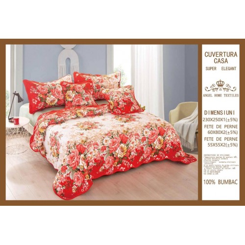 Cuvertura de pat, 5 piese, 230X250 CM, (BUMBAC 100%),CUV_5R10