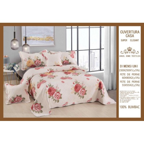 Cuvertura de pat, 5 piese, 230X250 CM, (BUMBAC 100%),CUV_5R11