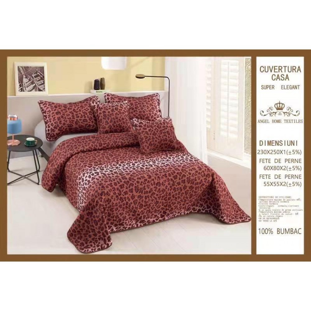Cuvertura de pat, 5 piese, 230X250 CM, (BUMBAC 100%),CUV_5P3 Cuverturi din bumbac 5 piese
