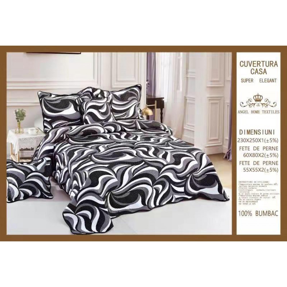 Cuvertura de pat, 5 piese, 230X250 CM, (BUMBAC 100%),CUV_5P4 Cuverturi din bumbac 5 piese