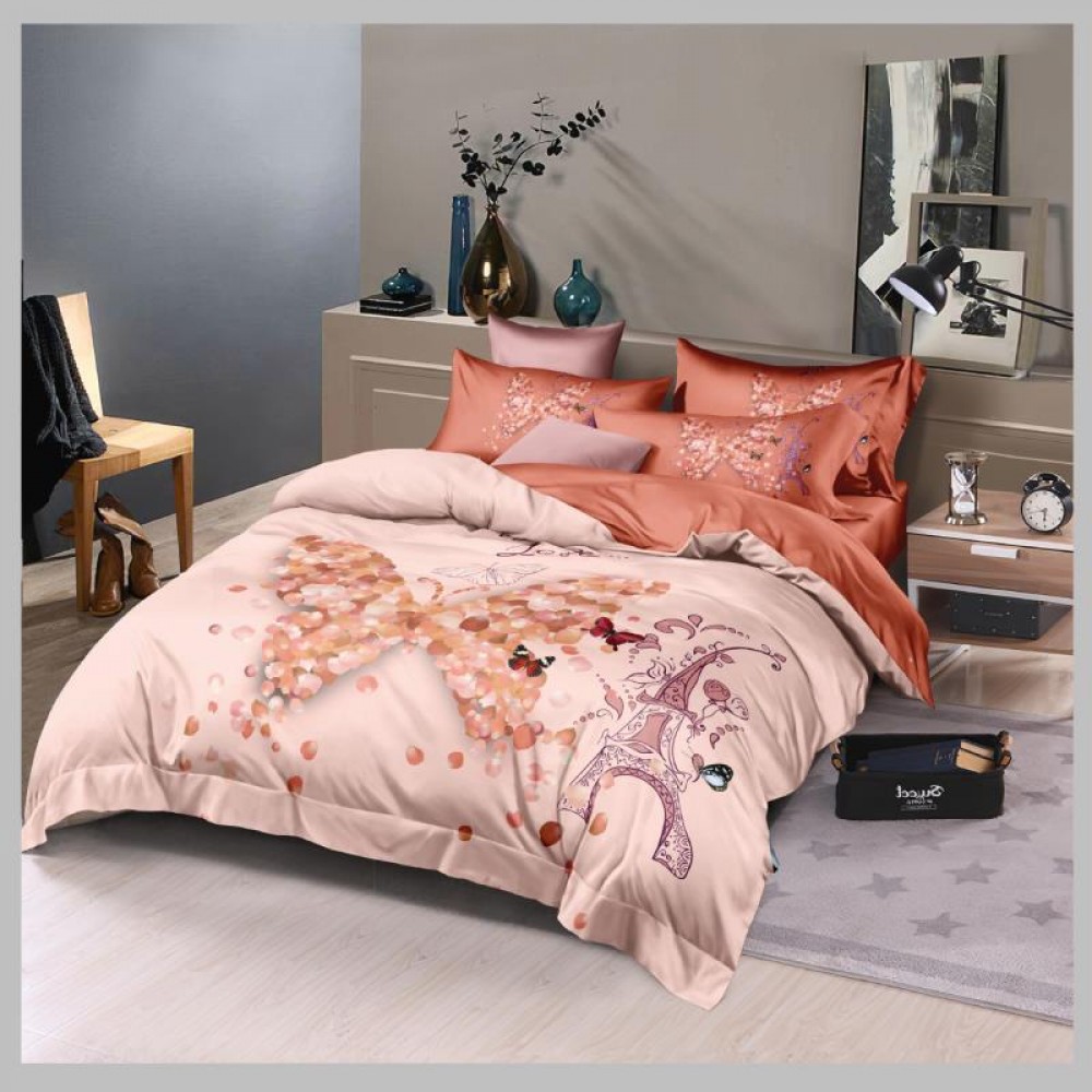 Lenjerie pat dublu, Bumbac Finet Superior, 6 Piese, Bumbac Finet, 3D, YO3D-18 3D Finet