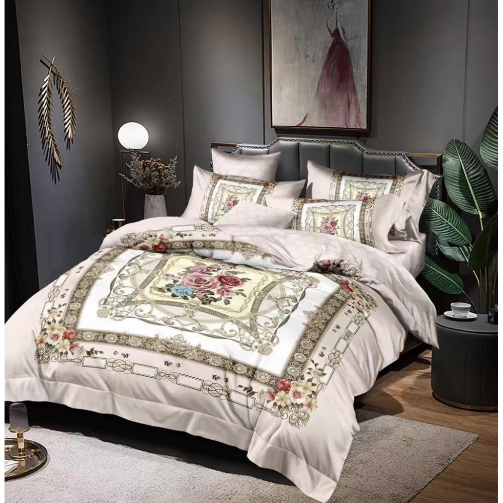 Lenjerie pat dublu, Bumbac Finet Superior, 6 Piese, Bumbac Finet, 3D, YO3D-31 3D Finet