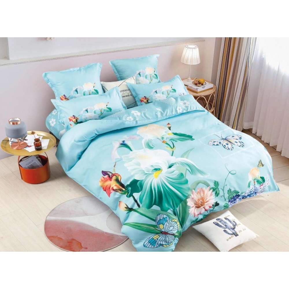 Lenjerie pat dublu, Bumbac Finet Superior, 6 Piese, Bumbac Finet, 3D, YO3D-34 3D Finet