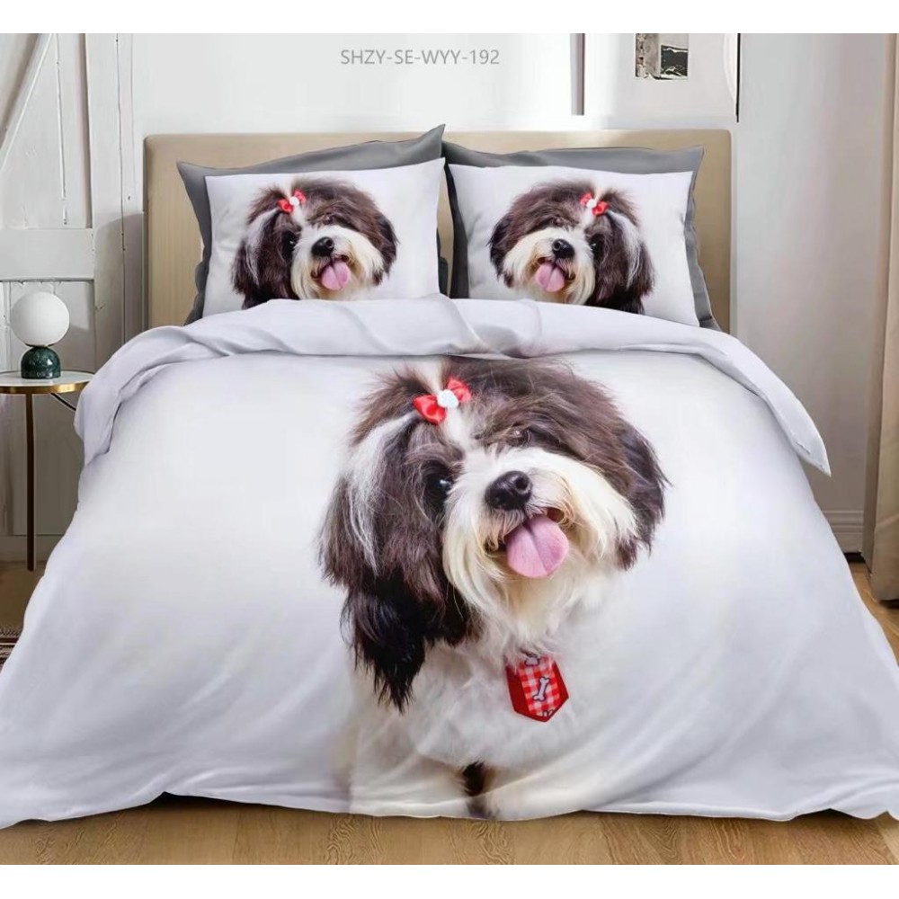 Lenjerie pat dublu, Bumbac Finet Superior, 6 Piese, Bumbac Finet, 3D, YO3D-37 3D Finet