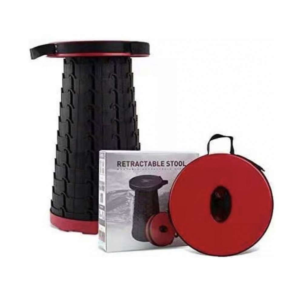 Scaun portabil rotund, retractabil, extensibil cu pliere telescopica
