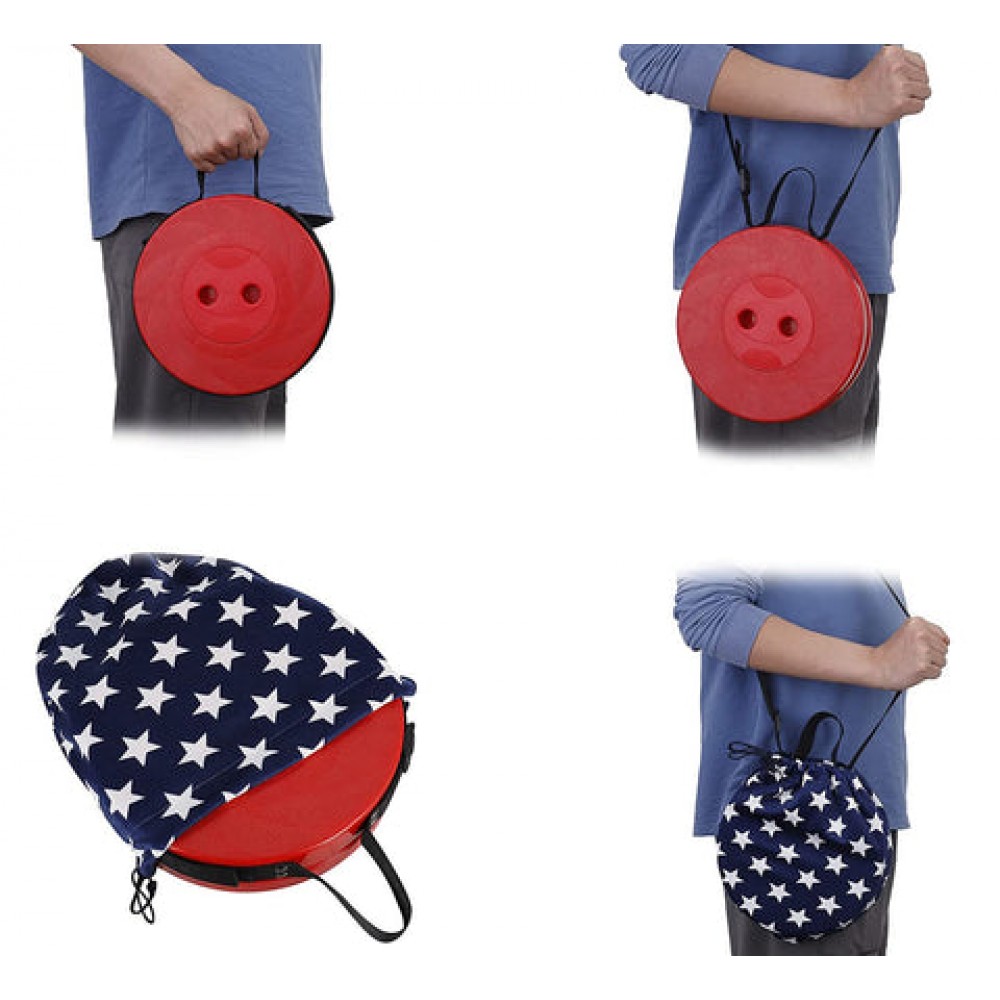 Scaun portabil rotund, retractabil, extensibil cu pliere telescopica
