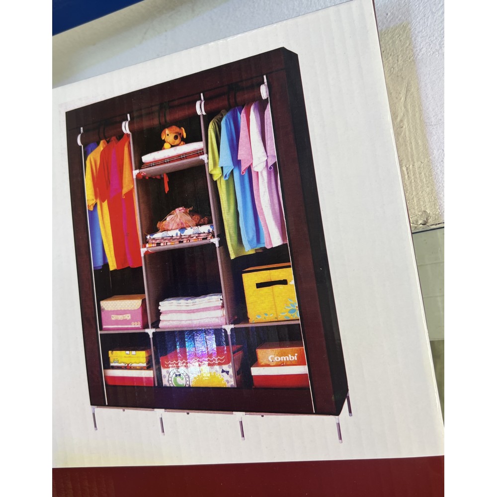 Dulap textil dublu pentru haine, inchidere prin fermoar