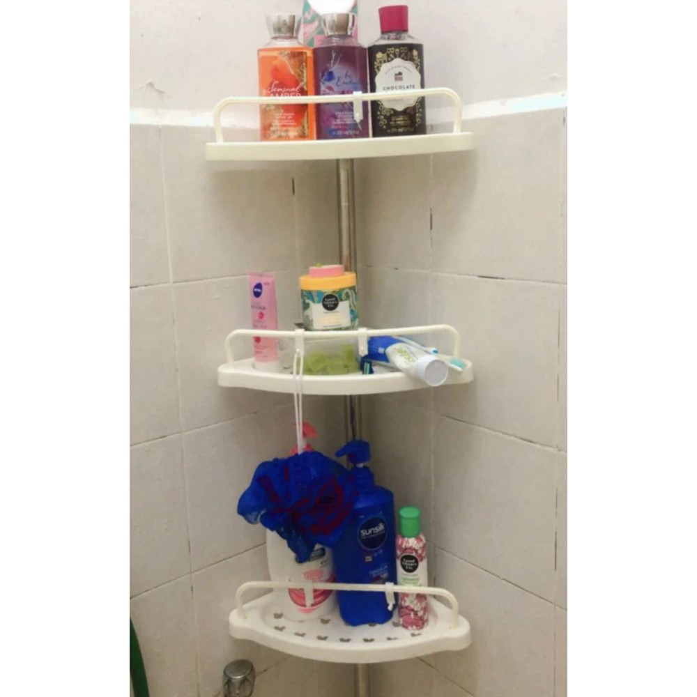 Etajera telescopica pentru baie, 4 rafturi, 100-260 cm