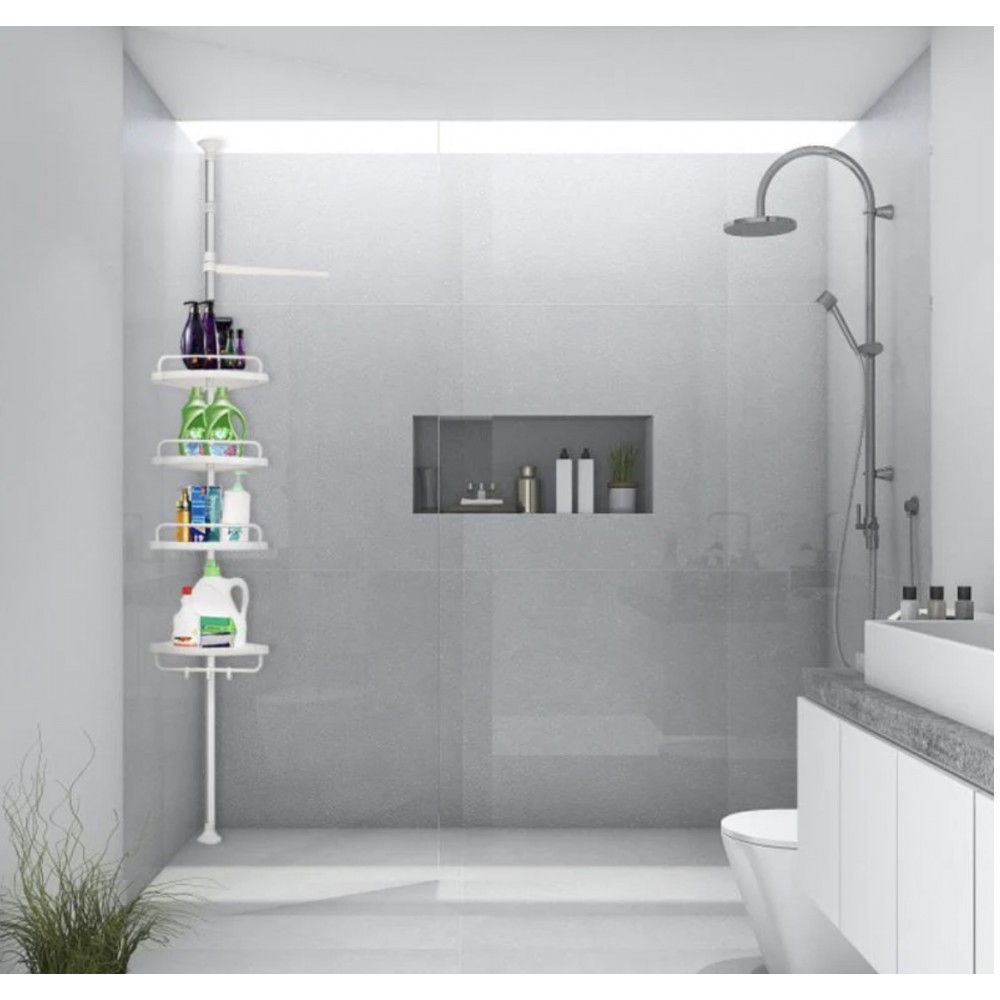 Etajera telescopica pentru baie, 4 rafturi, 100-260 cm