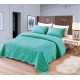 Cuvertura de pat din Catifea + 2 fețe de perna , Turquoise Cuverturi catifea
