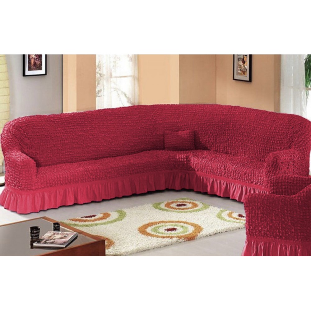 Husa creponata cu volane pentru colțar fucsia HUSE COLȚAR CREPONAT CU VOLAN