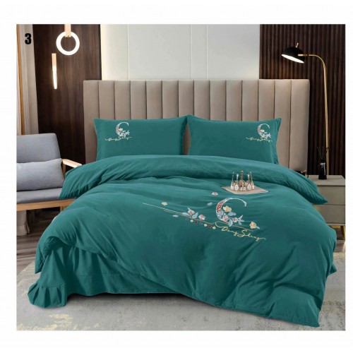 Set pat Luxury 4 Piese din Catifea TURQOISE CSK2