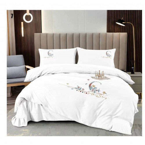 Set pat Luxury 4 Piese din Catifea ALB CSK3