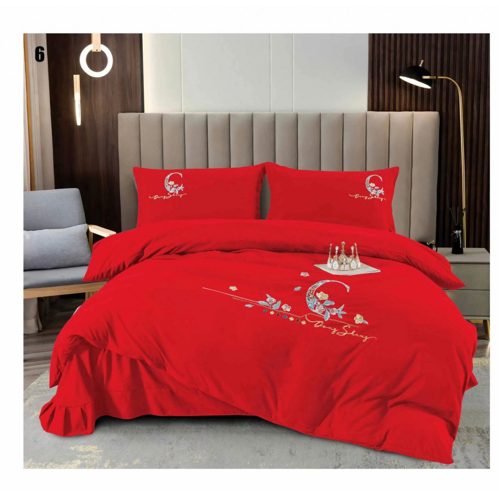 Set pat Luxury 4 Piese din Catifea ROSU CSK4 LENJERII CATIFEA 4 PIESE
