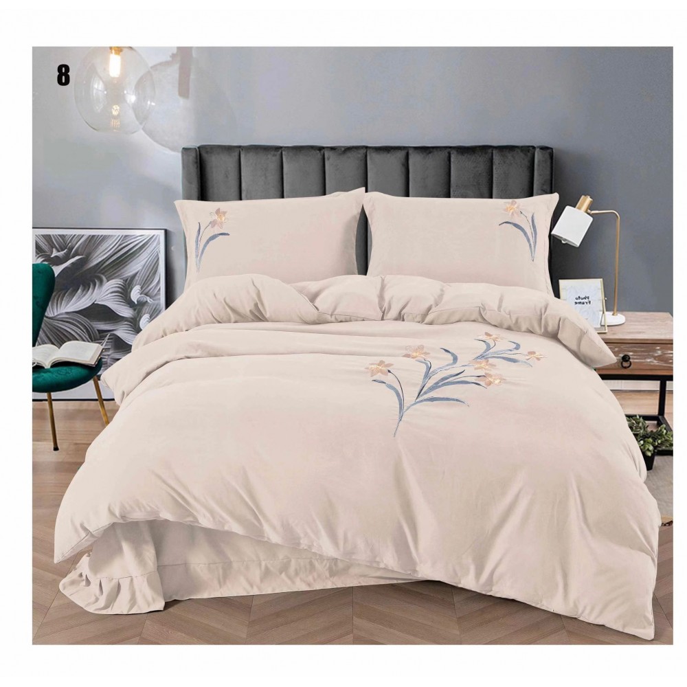 Set pat Luxury 4 Piese din Catifea CREM CSK7 LENJERII CATIFEA 4 PIESE