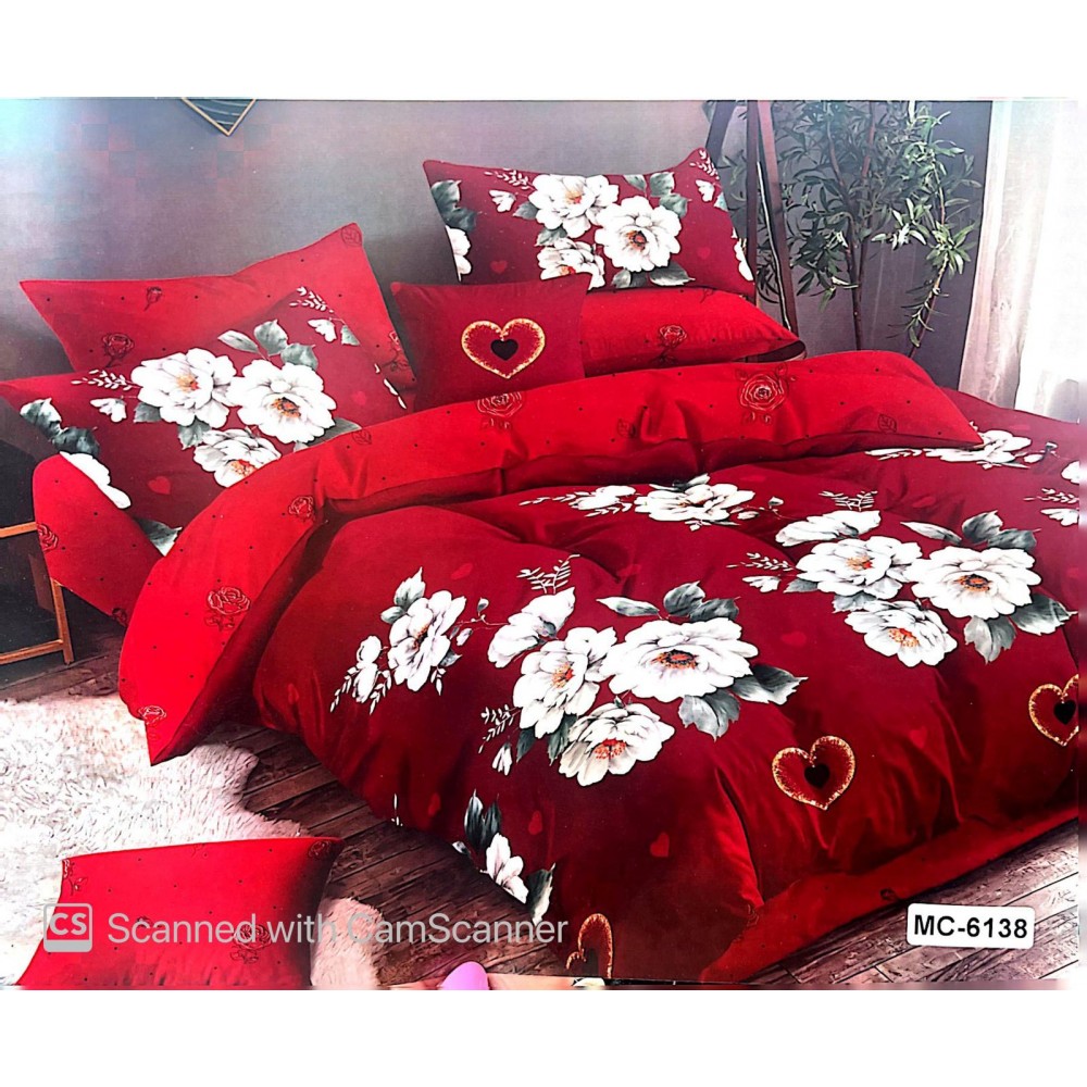 Set Lenjerie de Pat din Finet, 6 Piese, Pat 2 Persoane, LF6PMRY04 Lenjerii din finet 6 piese