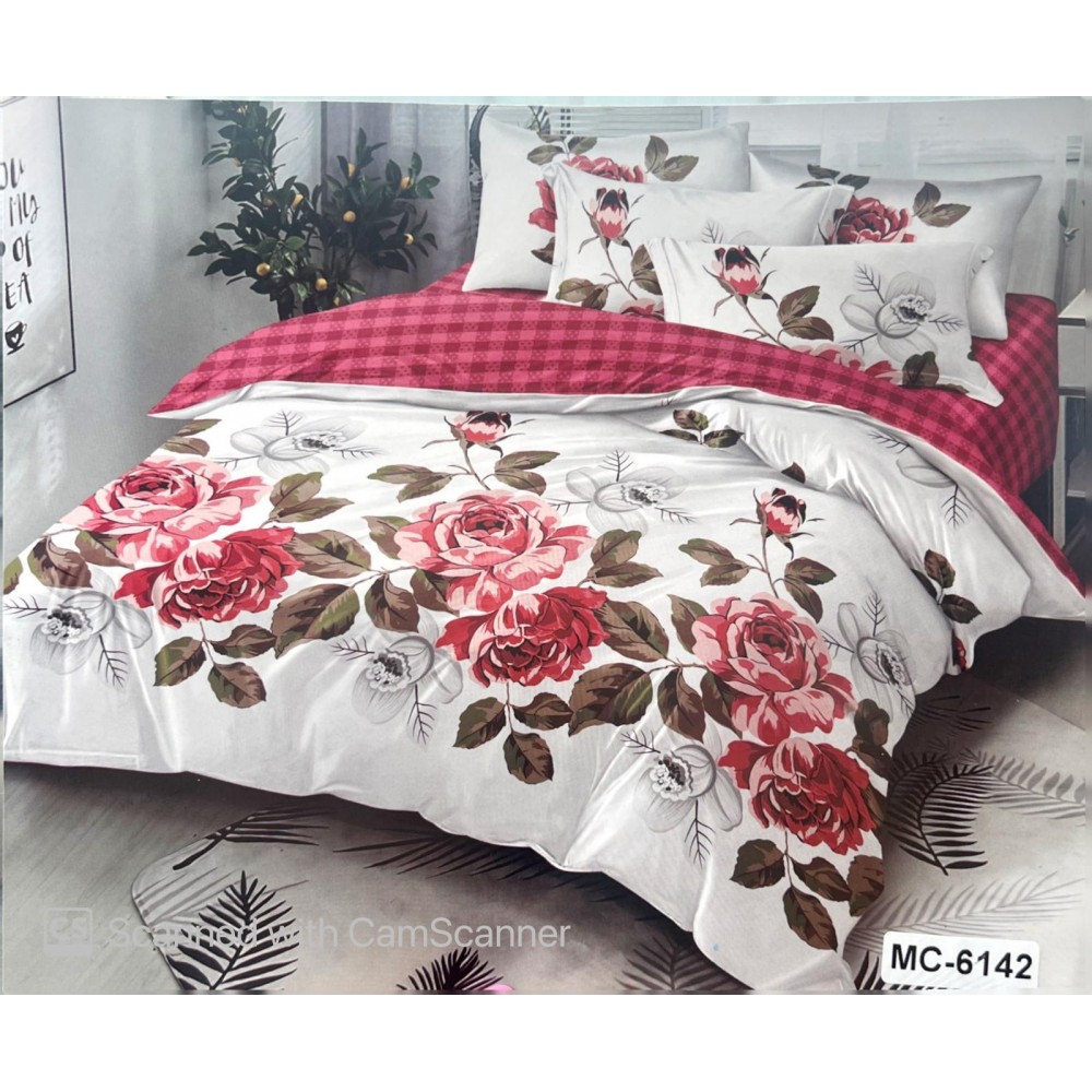 Set Lenjerie de Pat din Finet, 6 Piese, Pat 2 Persoane, LF6PMRY06 Lenjerii din finet 6 piese