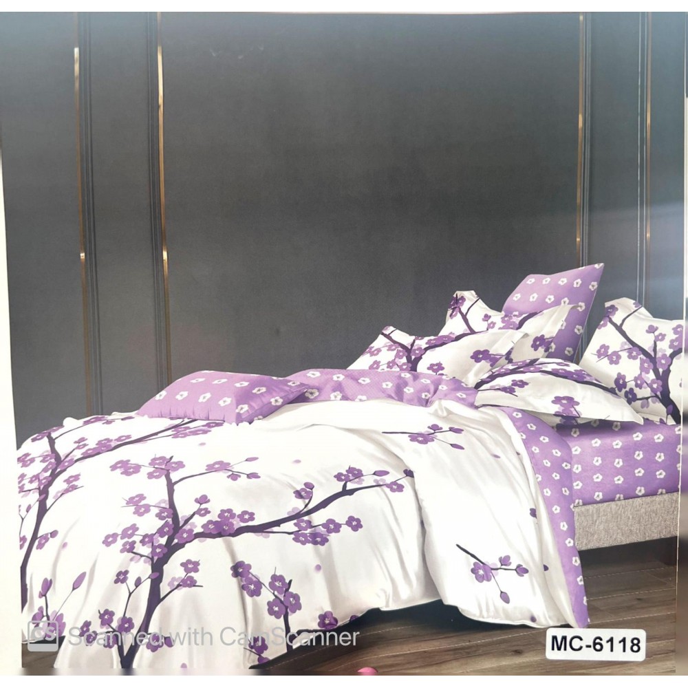 Set Lenjerie de Pat din Finet, 6 Piese, Pat 2 Persoane, LF6PMRY12 Lenjerii din finet 6 piese