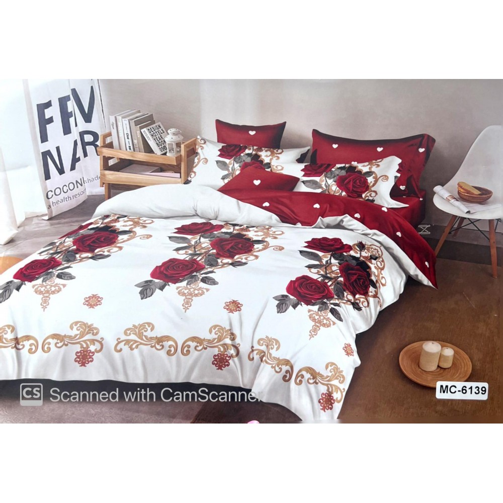 Set Lenjerie de Pat din Finet, 6 Piese, Pat 2 Persoane, LF6PMRY17 Lenjerii din finet 6 piese