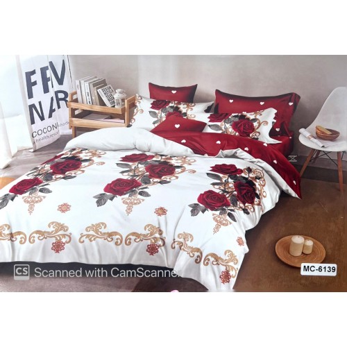 Set Lenjerie de Pat din Finet, 6 Piese, Pat 2 Persoane, LF6PMRY17