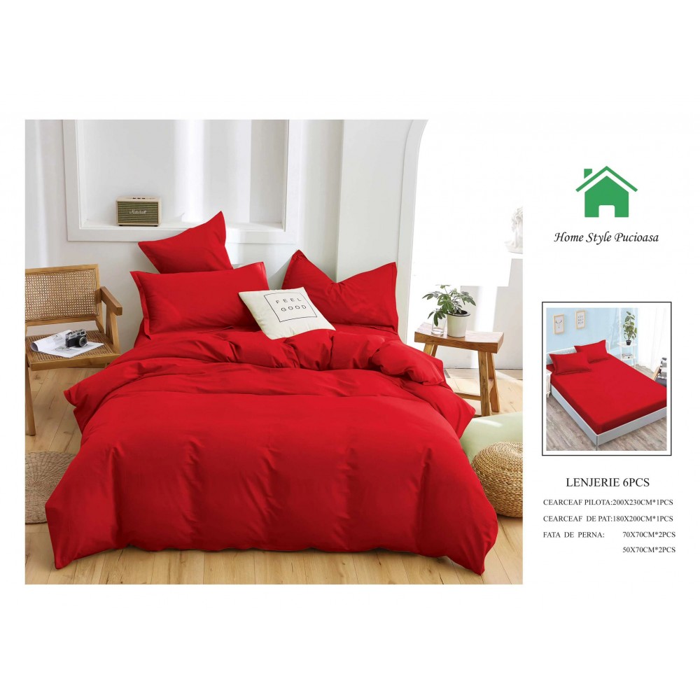 FINET 6 PIESE CU ELASTIC, CULOARE: ROSU