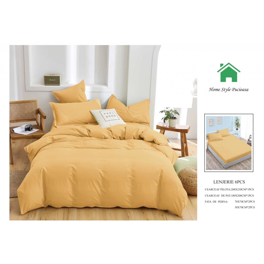 FINET 6 PIESE CU ELASTIC, CULOARE: GALBEN LENJERII DIN FINET 6 PIESE UNI CU ELASTIC