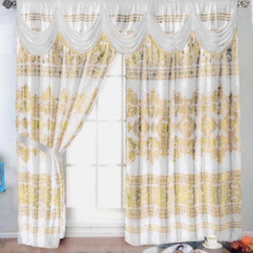 Set draperie Jacquard, 300 x 250, Alb-Crem