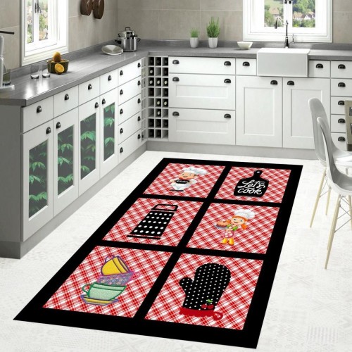 Covor antiderapant , 120 x 180, Manusi de bucatarie(roz)