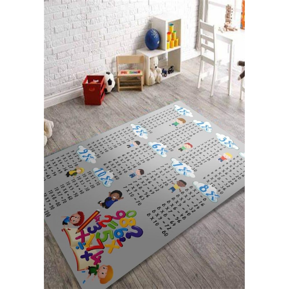 Covor antiderapant , 120 x 180, Tabla inmultirii(gri) Traverse antiderapante 120x180