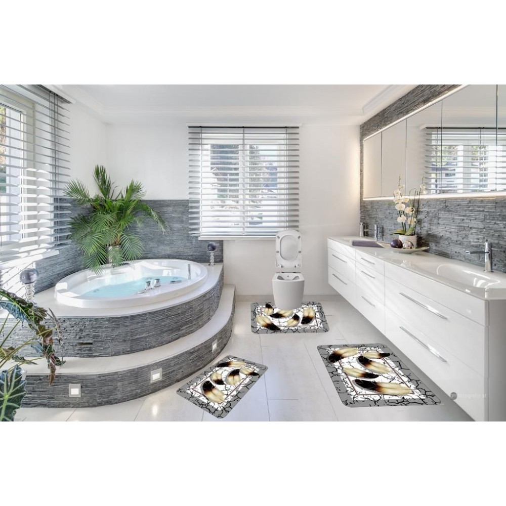 Covoare Pentru Baie, 3 Piese, Antiderapante , model pana SET 3 PIESE BAIE