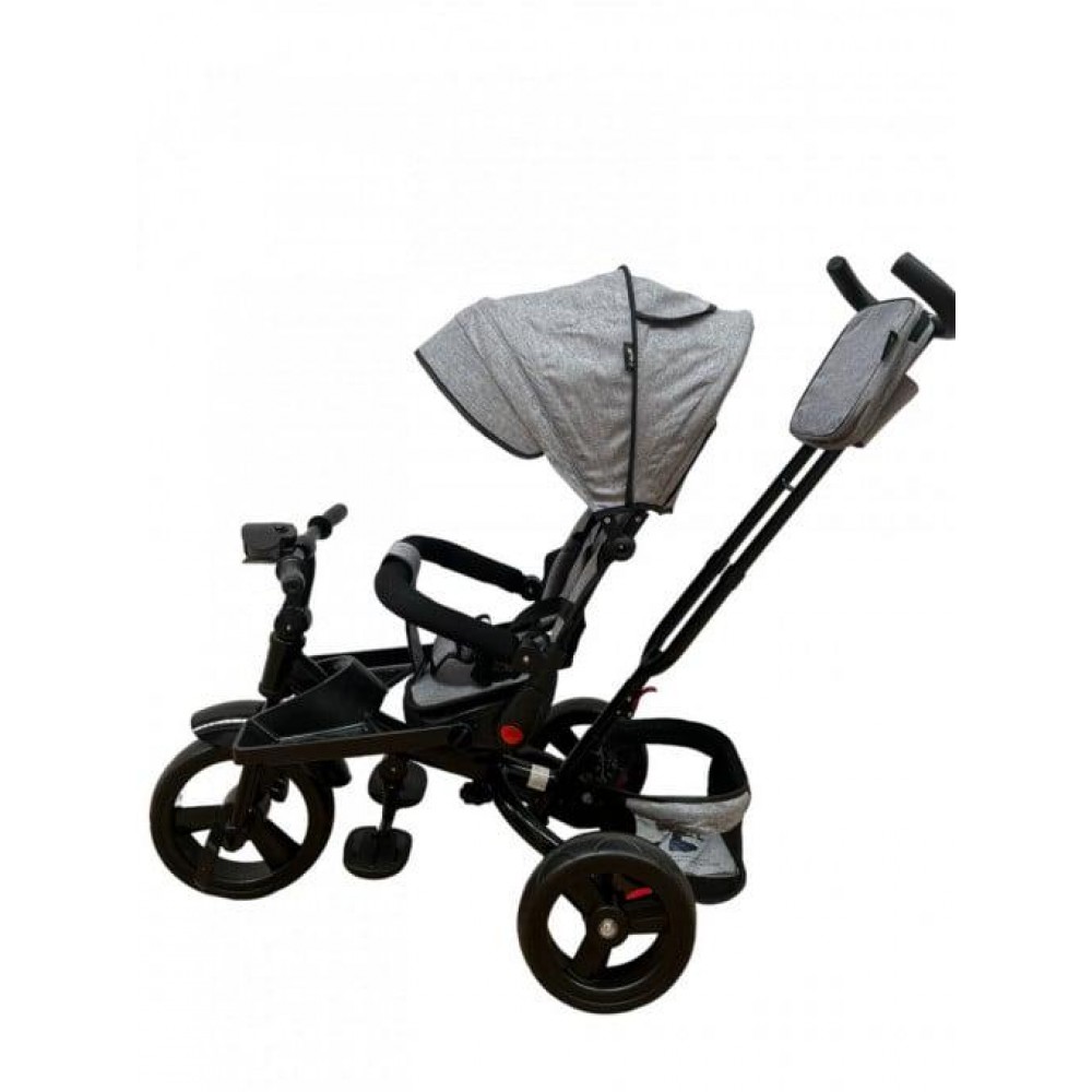 Tricicleta cu pozitie de somn, muzica si lumini, 8 luni - 4 ani, Roz Pudra - SL02 GRI TRICICLETE