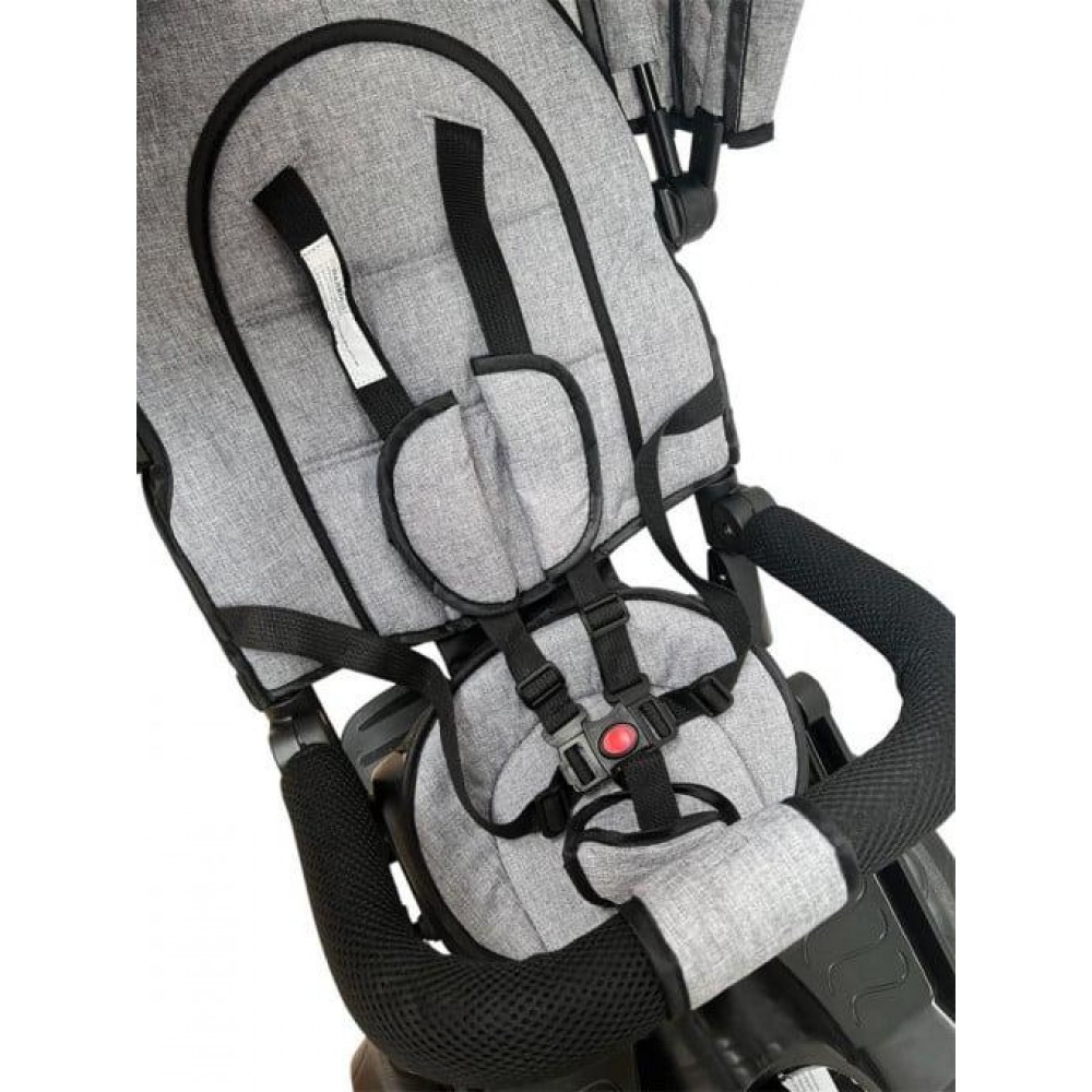 Tricicleta cu pozitie de somn, muzica si lumini, 8 luni - 4 ani, Roz Pudra - SL02 GRI TRICICLETE