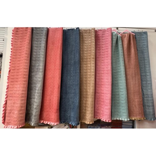 Cuvertura de pat din catifea 200 x 230 cm ,albastru deschis