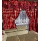 Set 2 draperii Jacquard, 300 x 250, Rosu - auriu DRAPERII