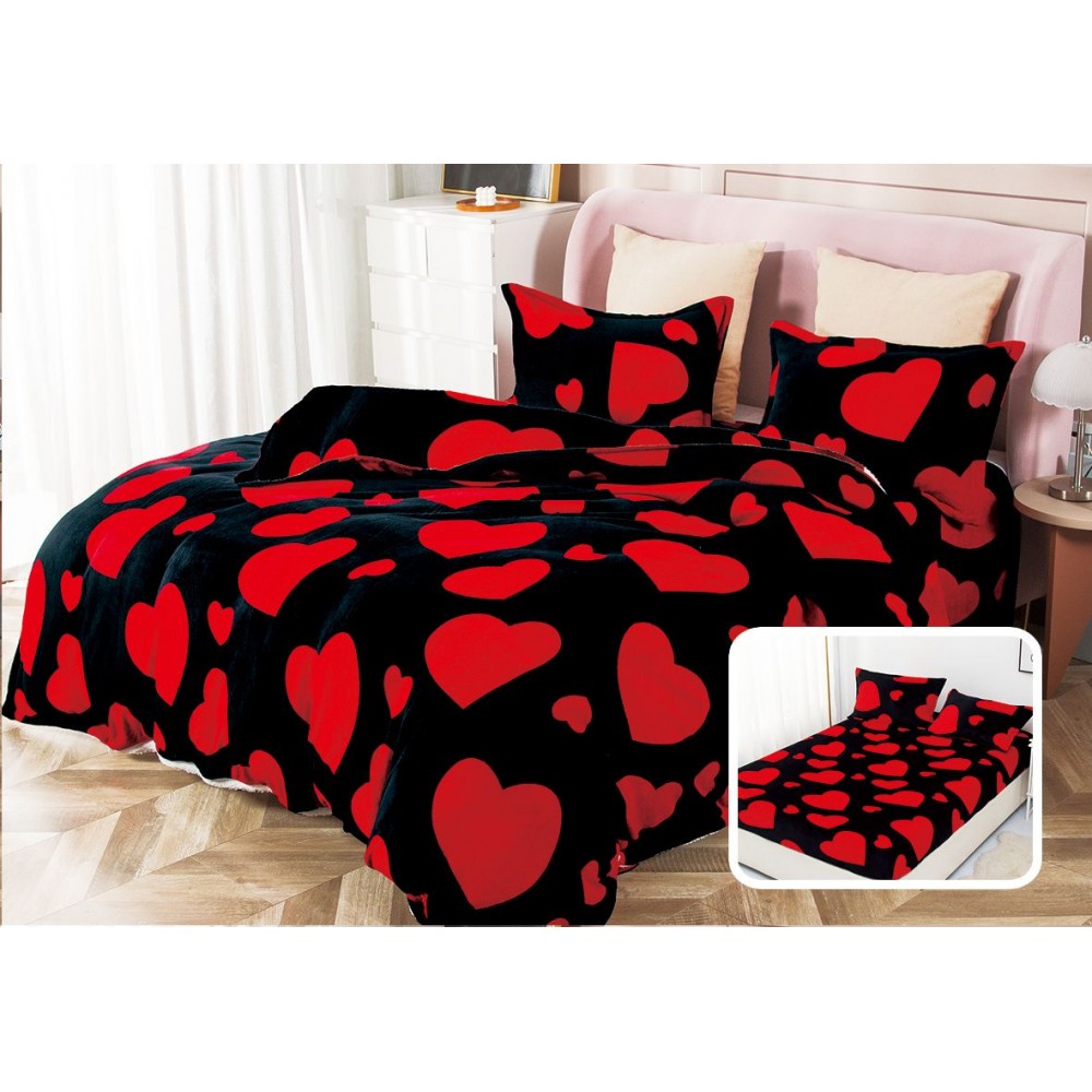 Lenjerie Cocolino 4 piese cu elastic pentru pat dublu CER10 Lenjerii cocolino 4 piese cu ELASTIC