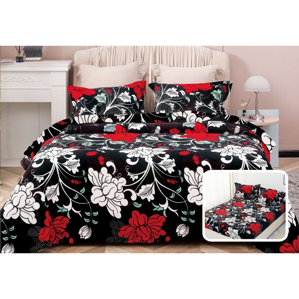 Lenjerie Cocolino 4 piese cu elastic pentru pat dublu CER11 Lenjerii cocolino 4 piese cu ELASTIC
