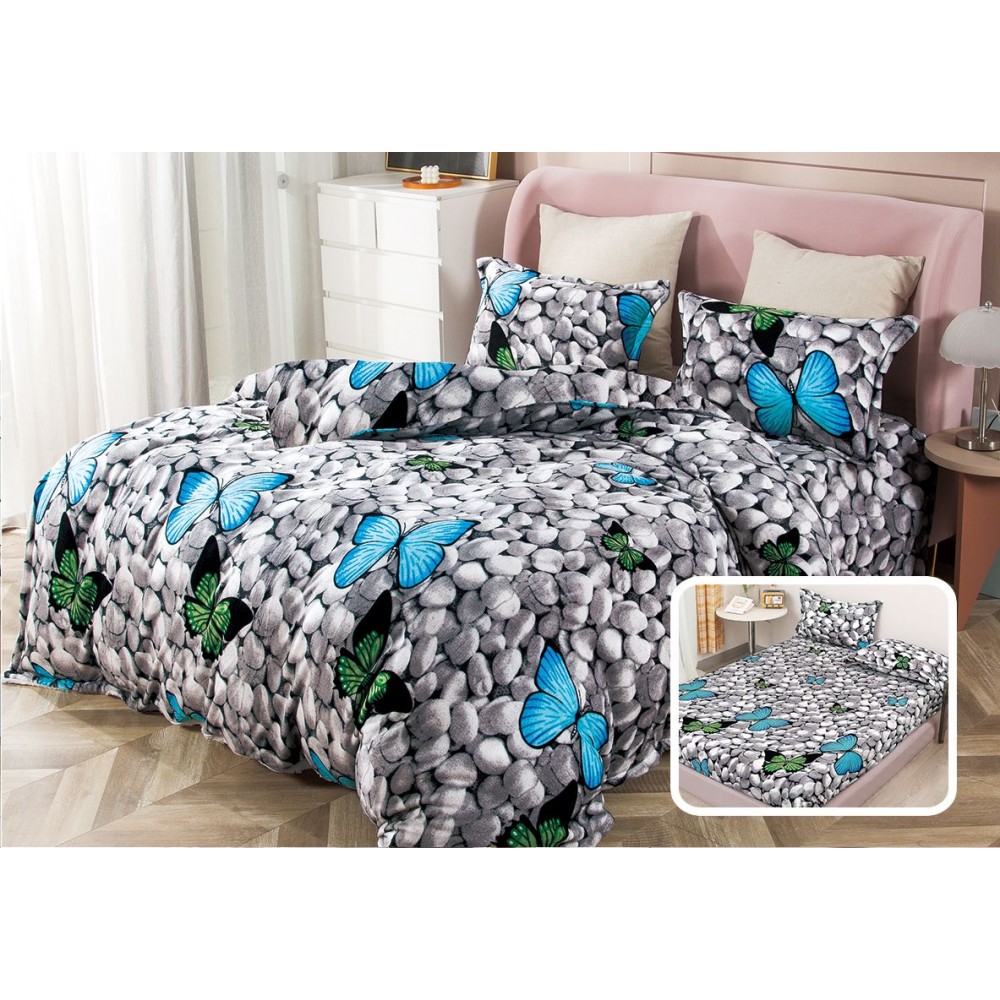 Lenjerie Cocolino 4 piese cu elastic pentru pat dublu CER14 Lenjerii cocolino 4 piese cu ELASTIC