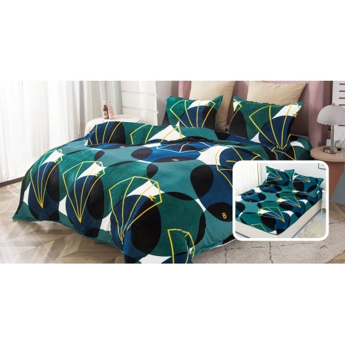 Lenjerie Cocolino 4 piese cu elastic pentru pat dublu CER15