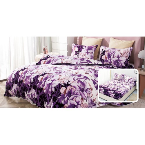 Lenjerie Cocolino 4 piese cu elastic pentru pat dublu CER16