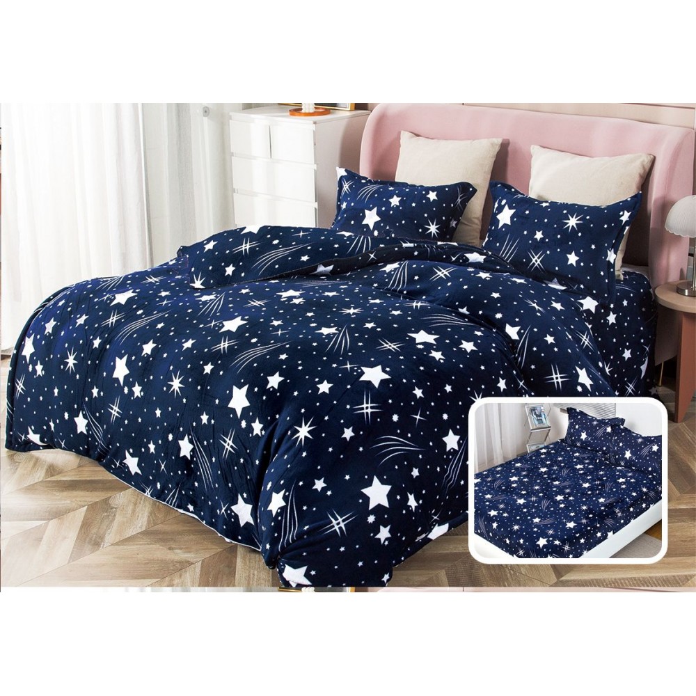 Lenjerie Cocolino 4 piese cu elastic pentru pat dublu CER17 Lenjerii cocolino 4 piese cu ELASTIC